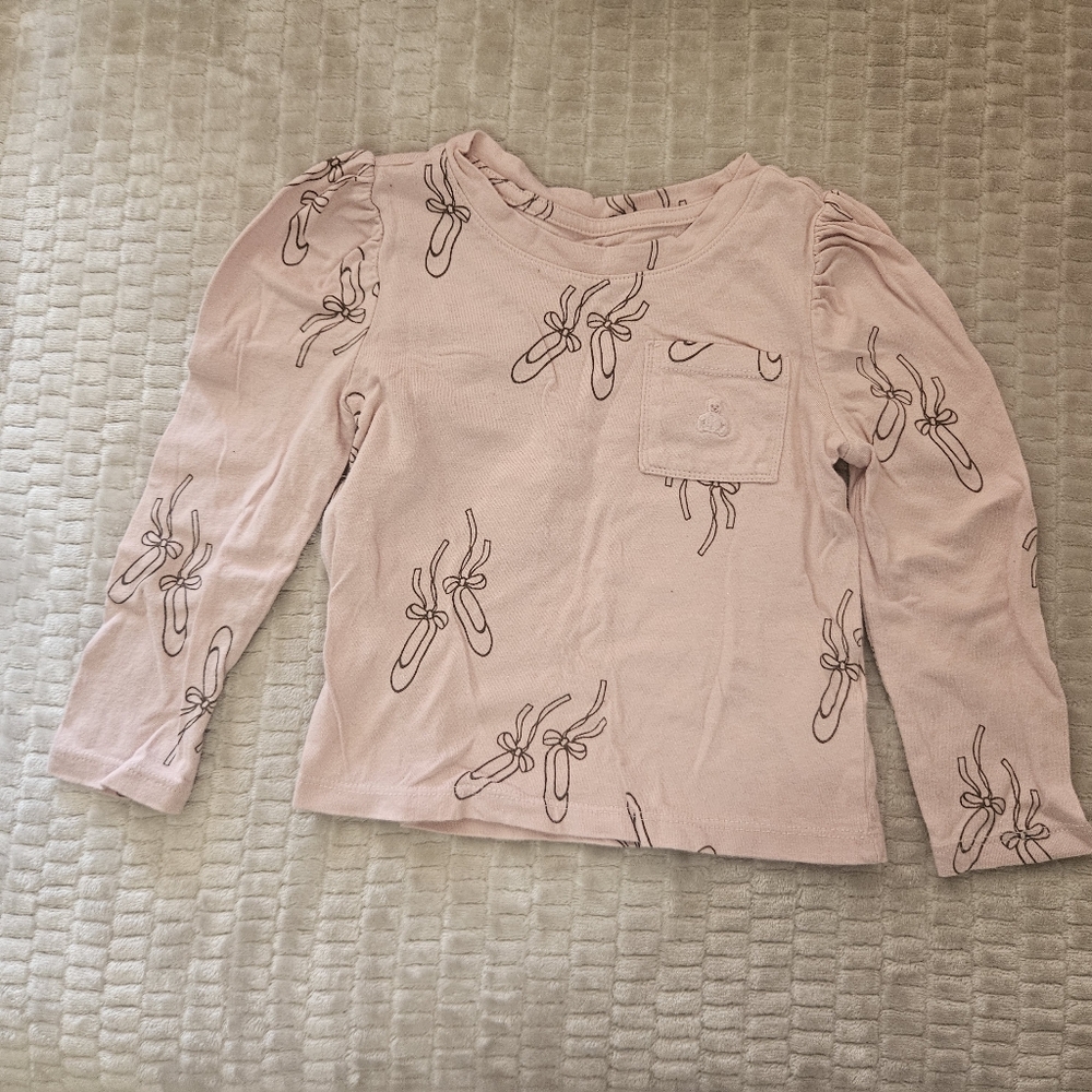 GAP Light Pink Ballet Shoes Long Sleeve Tee
